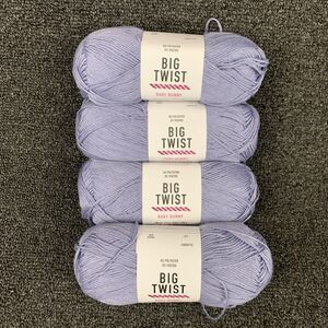 Lot Of 4 Big Twist Baby Bunny Yarn Wisteria 3.5 oz 284 yds Each New Super Fine